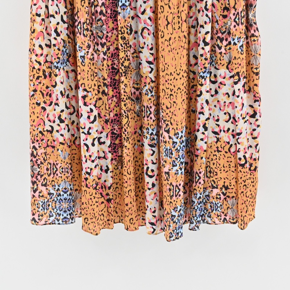 Anthropologie Bhanuni by Jyoti Panthera Maxi Skirt Womens Size 0 Leopard Cotton - Picture 7 of 12